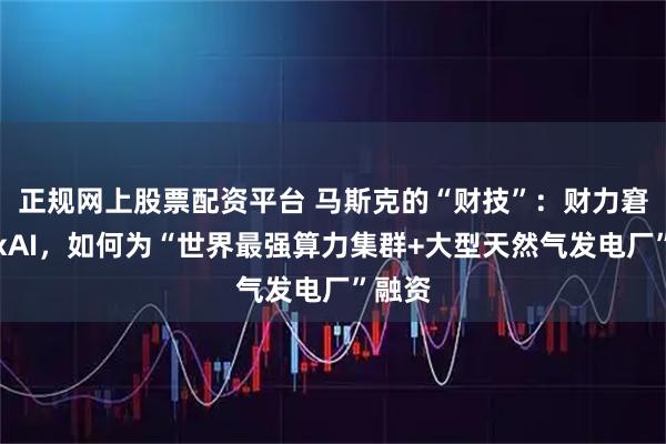 正规网上股票配资平台 马斯克的“财技”：财力窘迫的xAI，如何为“世界最强算力集群+大型天然气发电厂”融资